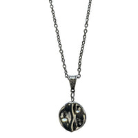 Round Wavy Pendant Necklace with Stainless Steel Chain